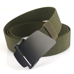 Men's Braided Leather Belt with Metal Denim Buckle