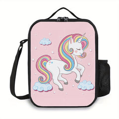 Reusable Unicorn Dinosaur Cat Pattern Insulated Lunch Bag