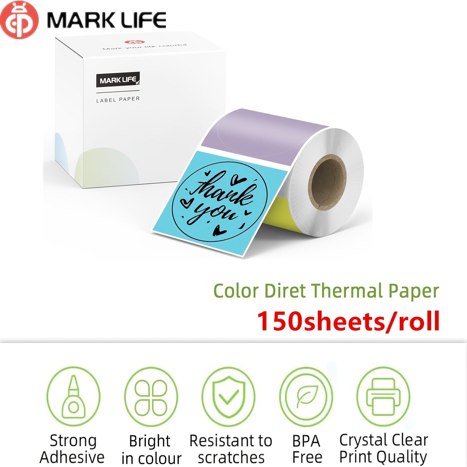 Marklife 150pcs 5.08cm Label Stickers For Jars, 4 Colors