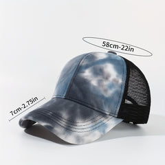 Gradient Tie Dye Trucker Hat Printed Baseball Cap Mesh Breathable Dad Hats