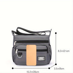 Lightweight Nylon Crossbody Bag with Multiple Zippers