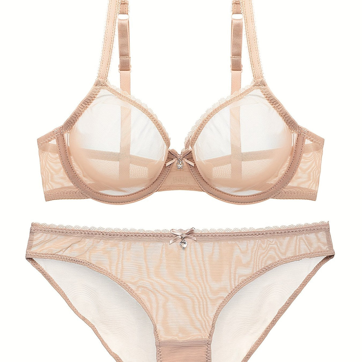 Push Up Lace Mesh Bra & Panties Lingerie Set