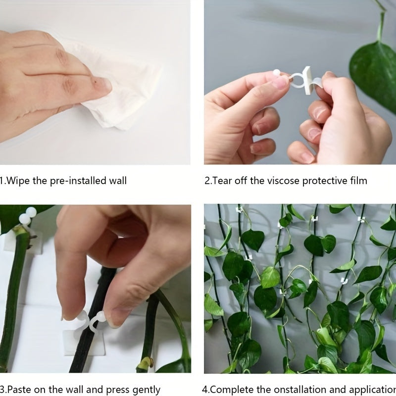 100pcs Plant Climbing Wall Clip Self-Adhesive Hooks