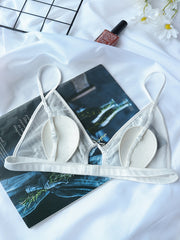 Contrast Lace Wireless Bra Cut Out Bra Women's Lingerie