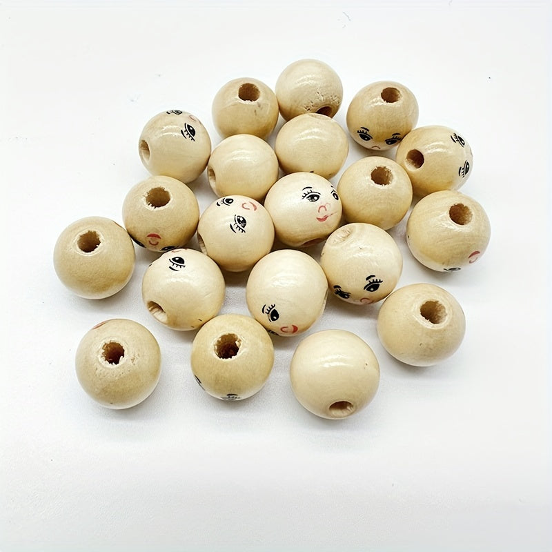 Big Wooden Beads Doll Head Wood Beads for Jewelry Making