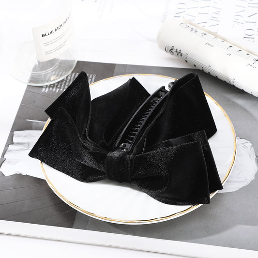 Velvet Bow Banana Clip Hair Clip Women Ponytail Barrette Hair Accessories