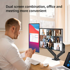 PC Monitor Arm Dual Stand Adjustable Spring Desk Mount For Dual Monitors