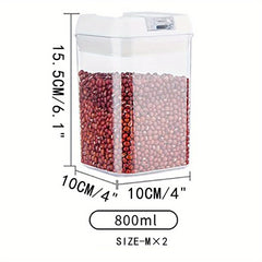 3pcs Food Storage Container Set With Seal Lid Stackable Organizer