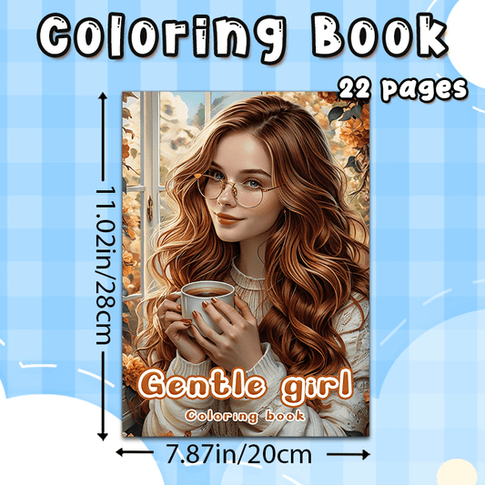 GENTLE GIRL Adult Coloring Book - Perfect Gift for Christmas, Birthdays, Friends