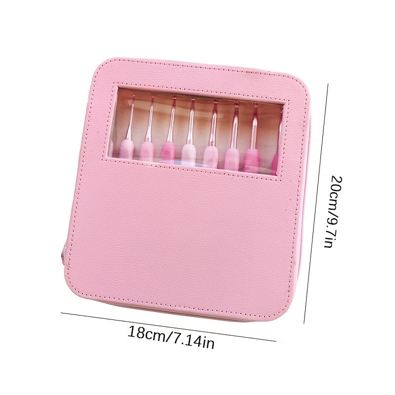 8pcs Thick Handle Sweater Needle Fine Gradient Soft Handle Crochet Set