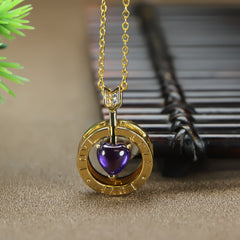 Cupid Heart Pendant Agate Love Gift Men Birthday Present