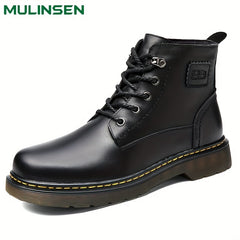 Men's Leather High Top Boots Lace up Casual Wear Outdoor