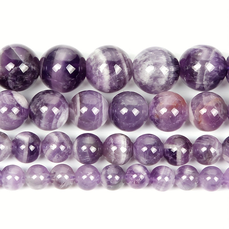 Fantasy Amethyst Agate Round Stone Beads