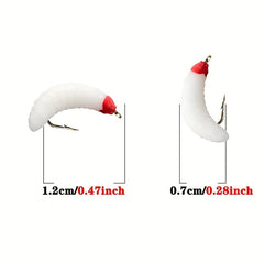 Artificial Maggot Fly Fishing Bait Wet Trout Worm Bait Hook
