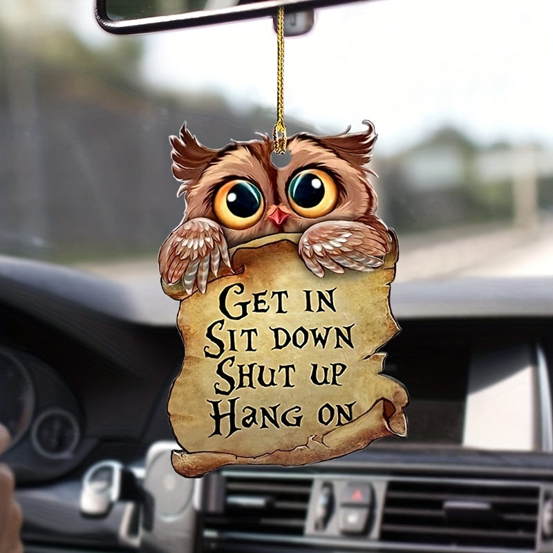 Owl Car Rearview Mirror Acrylic Pendant Home Decoration
