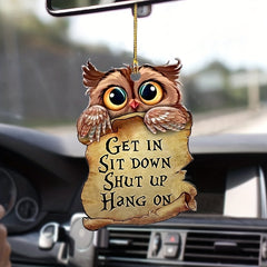 Owl Car Rearview Mirror Acrylic Pendant Home Decoration