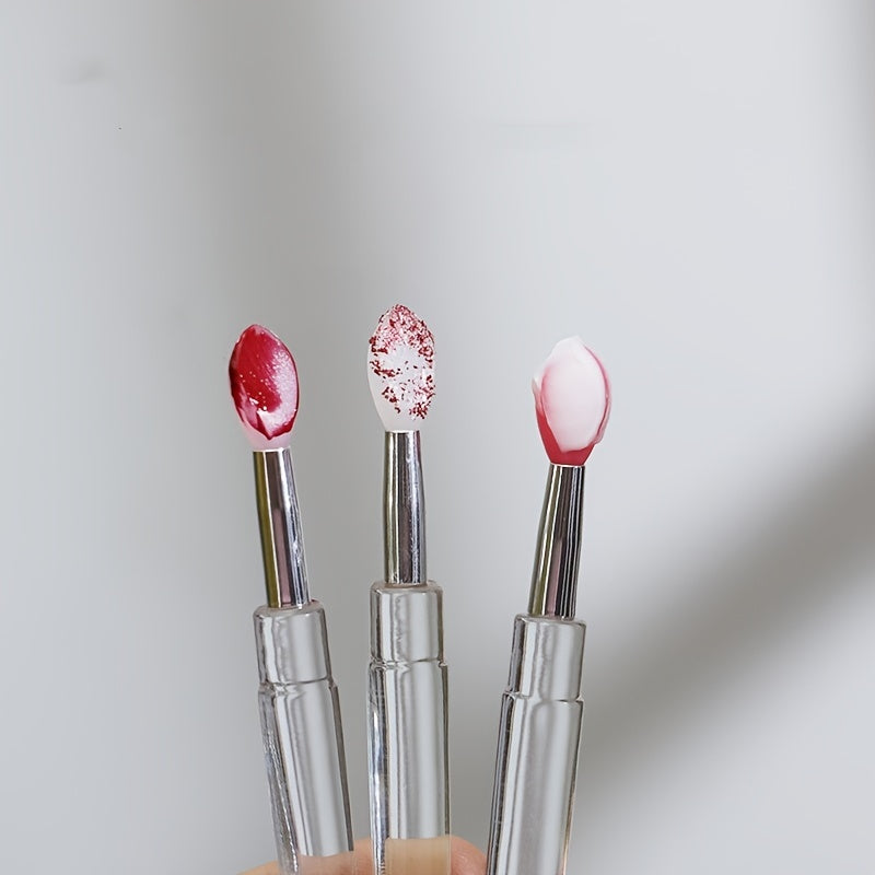 Silicone Lip Brush With Cover Dustproof Lip Film Brush Lipstick Brush