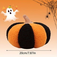 Gothic Halloween Pumpkin Plush Toy 19 3D Fluffy Striped Pumpkin Cushion