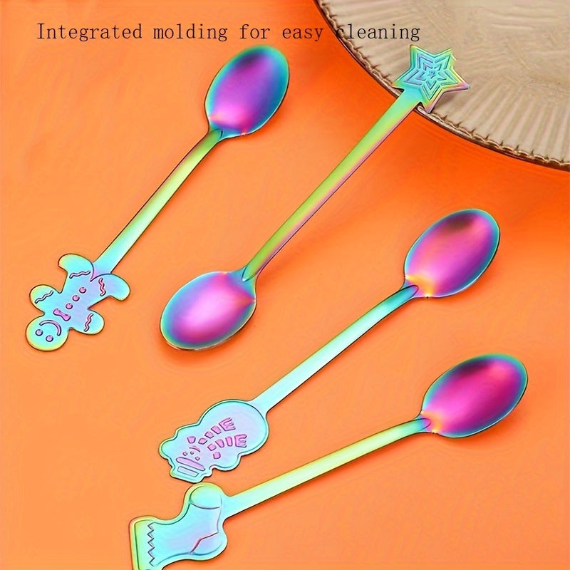 Christmas Snowman Fawn Stainless Steel Spoon Set