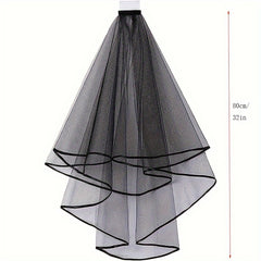 Polyester Double Layer Bridal Wedding Veil with Comb
