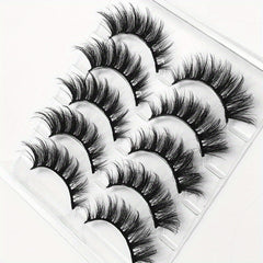 5 Pairs Wispy Fluffy Mink Eyelashes Set Thick Volume False Eye Lashes
