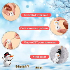 Christmas Snowman Wooden Beads 50pcs 100pcs