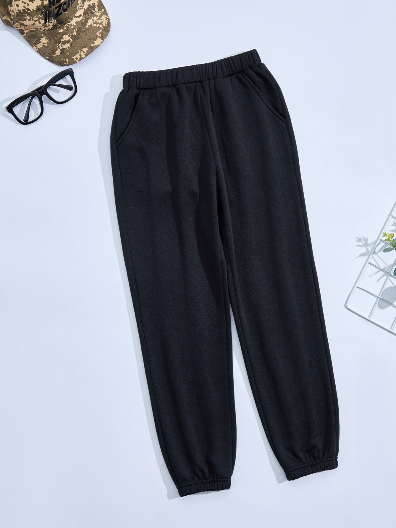 Girls Thermal Lined Fleece Elastic Waist Sweatpants