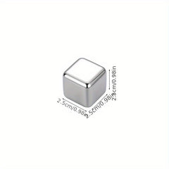 3pcs Stainless Steel Ice Cube Reusable Chilling Whiskey Stones