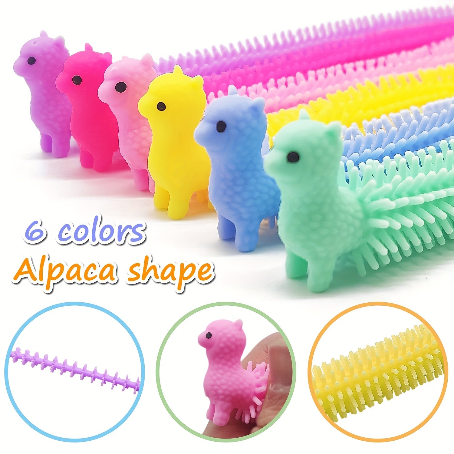 Stretchy Sensory Fidget Toys for Kids - Alpaca String Noodles
