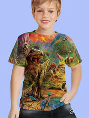 Dinosaur Print T Shirt for Kids Stylish & Comfortably Slightly Stretched