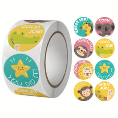 500 Fun Cartoon Animal Fruit Reward Stickers Teachers Incentive Stickers