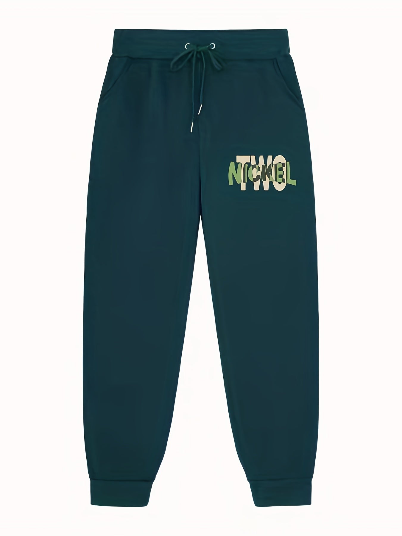 NICKEL Pattern Print Men's Pants Drawstring Comfy Active Stretch Trousers