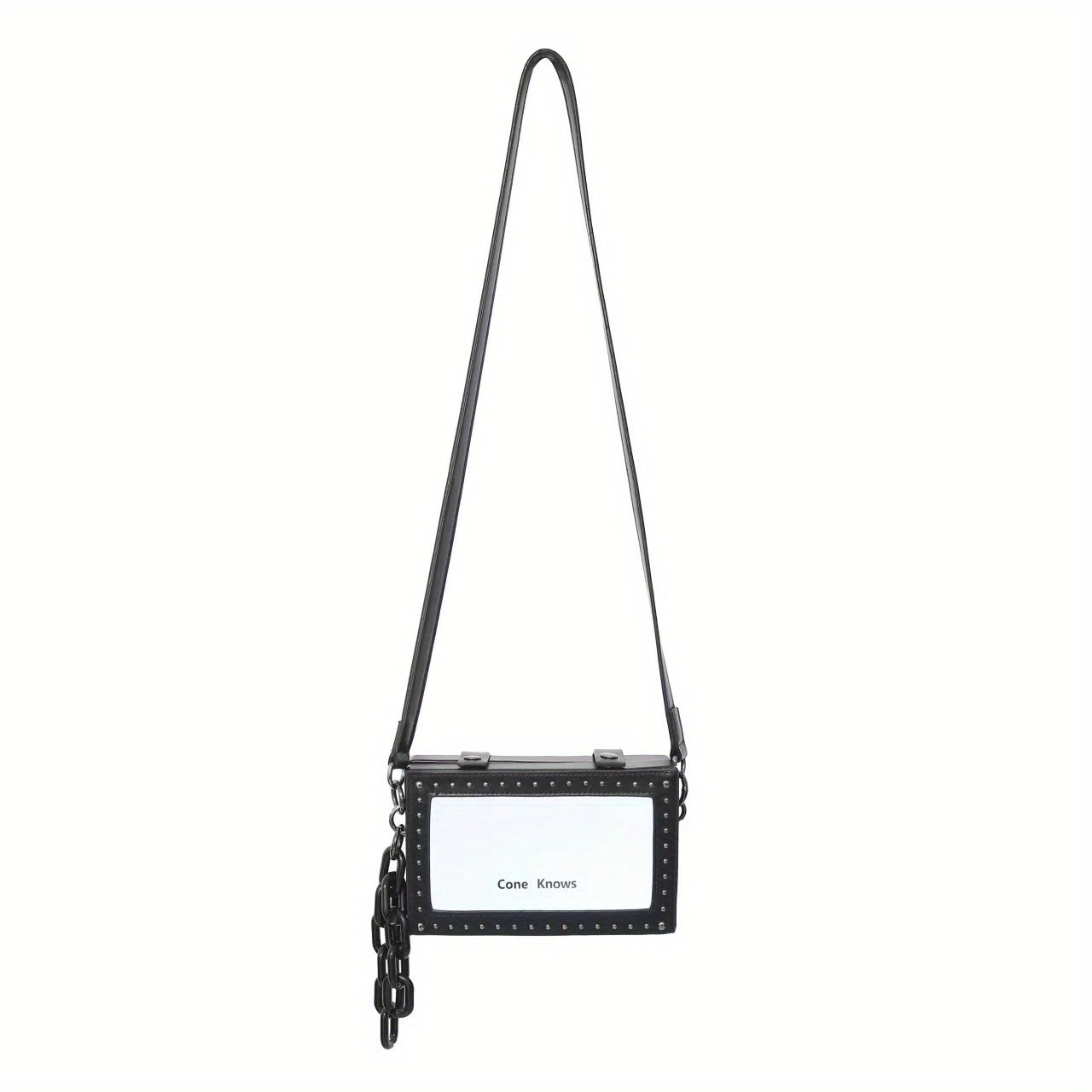 Shoulder Bag Luminous Crossbody Bag With Rivets Faux Leather Purse