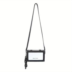 Shoulder Bag Luminous Crossbody Bag With Rivets Faux Leather Purse