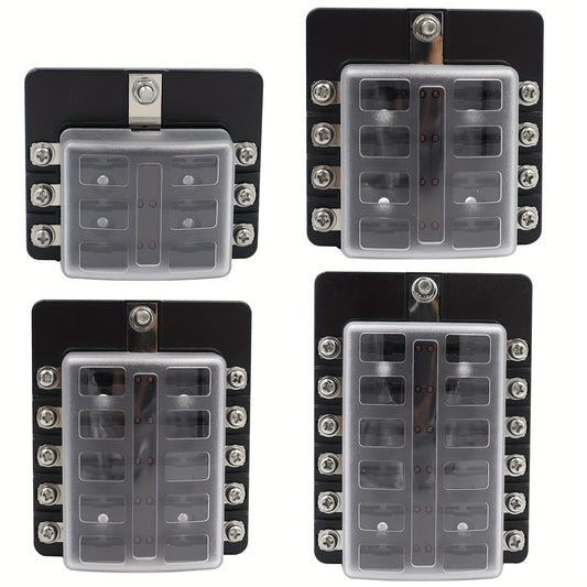 6 8 10 12 Way Fuse Box Holder LED Indicator Car Marine Caravan