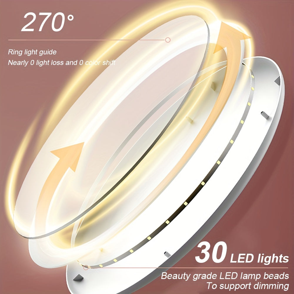 Rechargeable Makeup Mirror with 46 LED Lights & 3 Lighting Modes