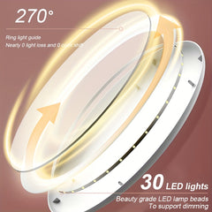 Rechargeable Makeup Mirror with 46 LED Lights & 3 Lighting Modes