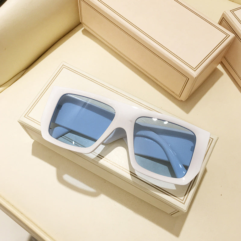 Oversized Flat Rectangular Sunglasses