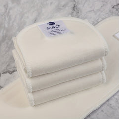 4pcs Bamboo Cotton Reusable Cloth Diaper Inserts Absorbent Liners