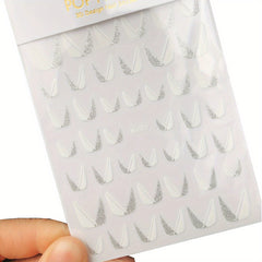 1pc French Nail Art Sticker 3D Self Adhesive Decals U Shape Nail Guides