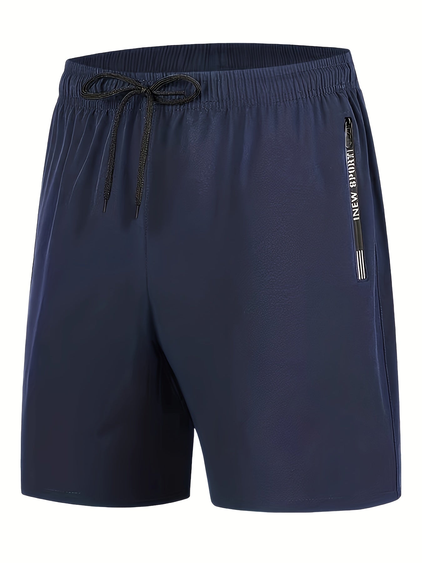 Men's Comfy Elastic Waist Drawstring Shorts Zipper Pocket