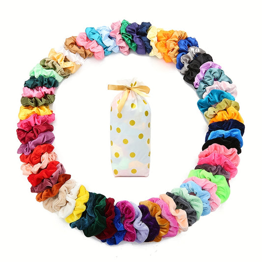60pcs Colorful Hair Ties Soft Hair Bands Decorative Hair Accessories Set