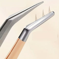 2pcs Eyelash Extension Tweezers Curved Tip Isolation False Lash Tool