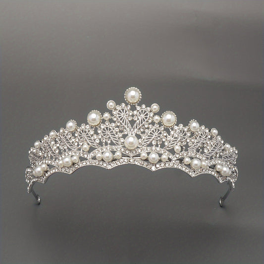 Bridal Tiara Headband Faux Pearl Rhinestone Crown