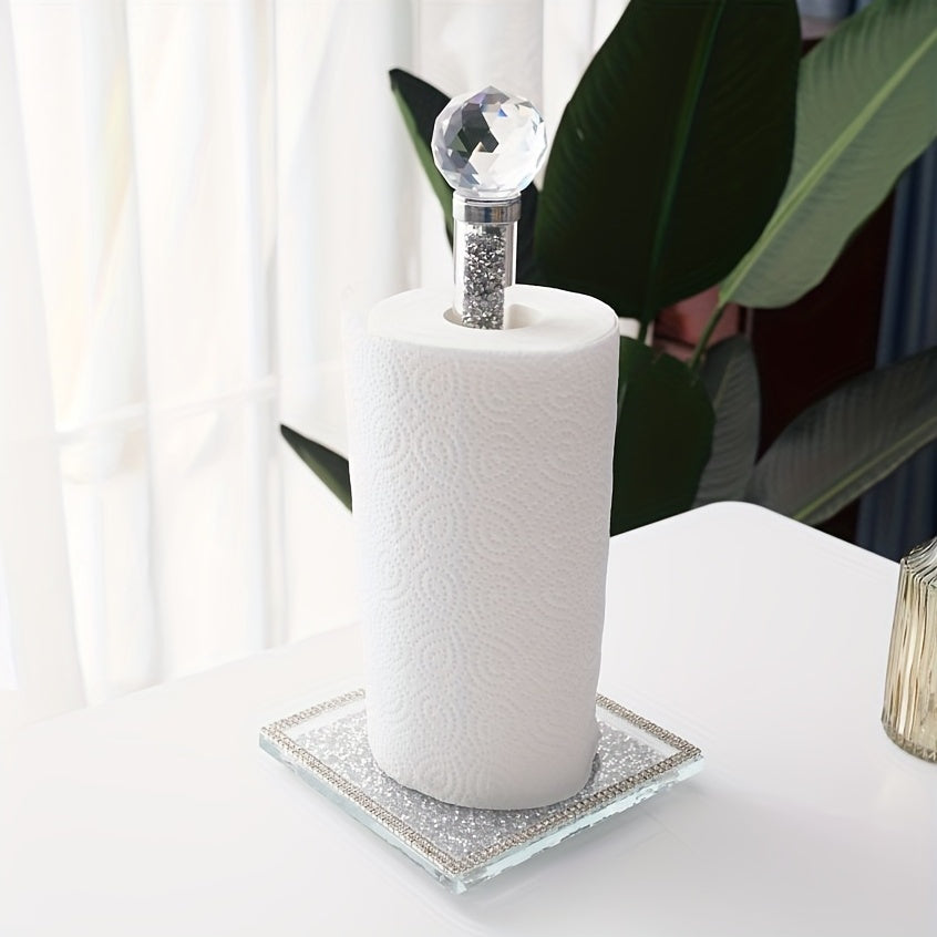 Crystal Crushed Rhinestone Paper Towel Holder for Kitchen and Bathroom