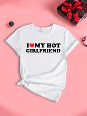 Hot Boyfriend Love Letter Graphic Sports T-shirt