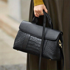 Textured Handbag Flap Satchel Bag Women's Versatile Purse