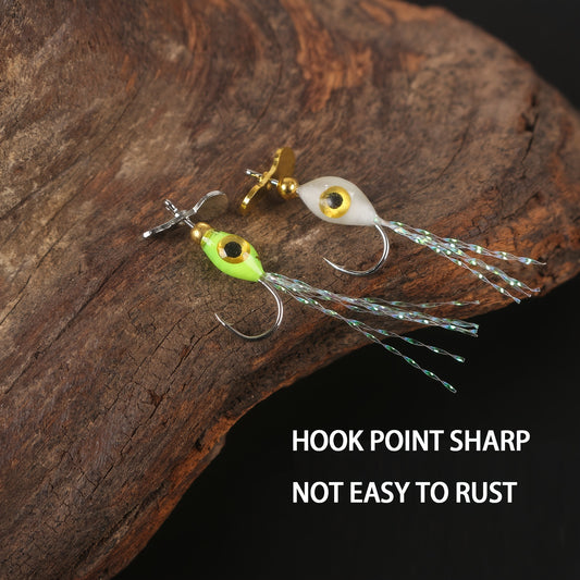 5pcs Bionic Hard Bait Jig Head Hook w/ Propeller Fishing Tackle
