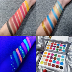 Halloween 24-Color Luminous Eyeshadow Palette Glitter Fluorescent Makeup