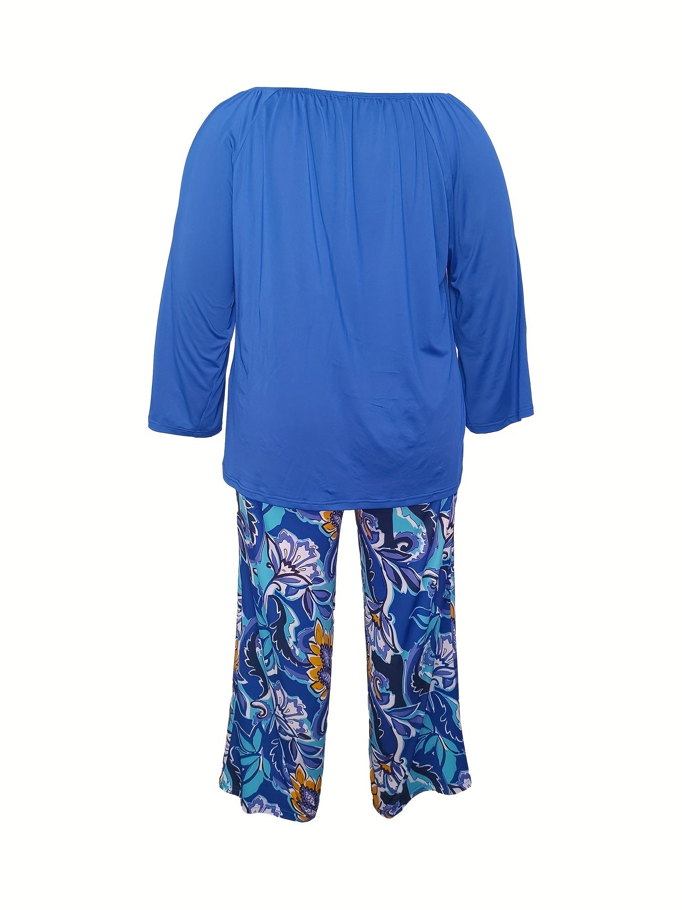  One Shoulder Top & Floral Wide Leg Pants Set